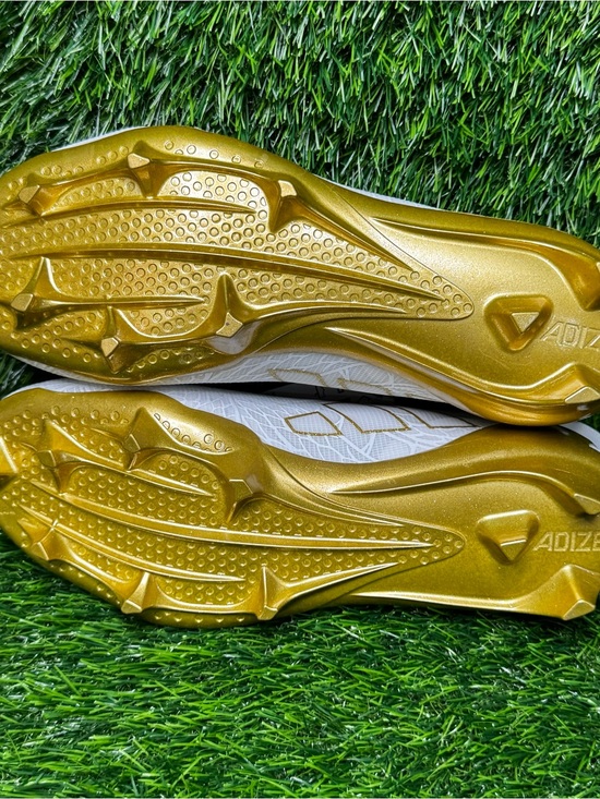 Size 8 - Mens Adidas Adizero Electric Football Cleats White Metallic Gold JH6254